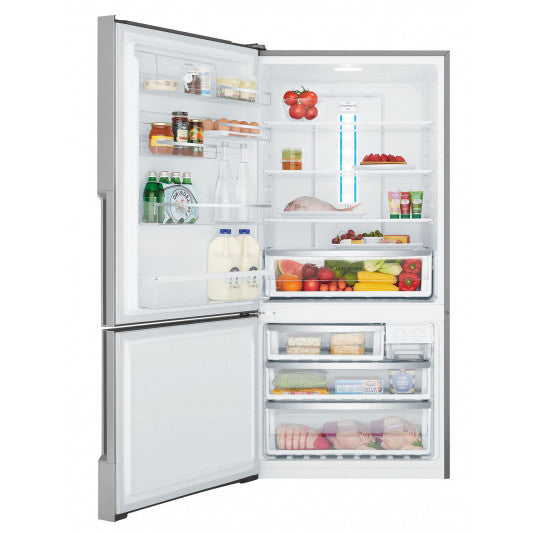 Westinghouse 528L Bottom Mount Refrigerator WBE5300SC - Energy Efficient Stainless Steel French Door Fridge for Modern Kitchen & Large Family Use