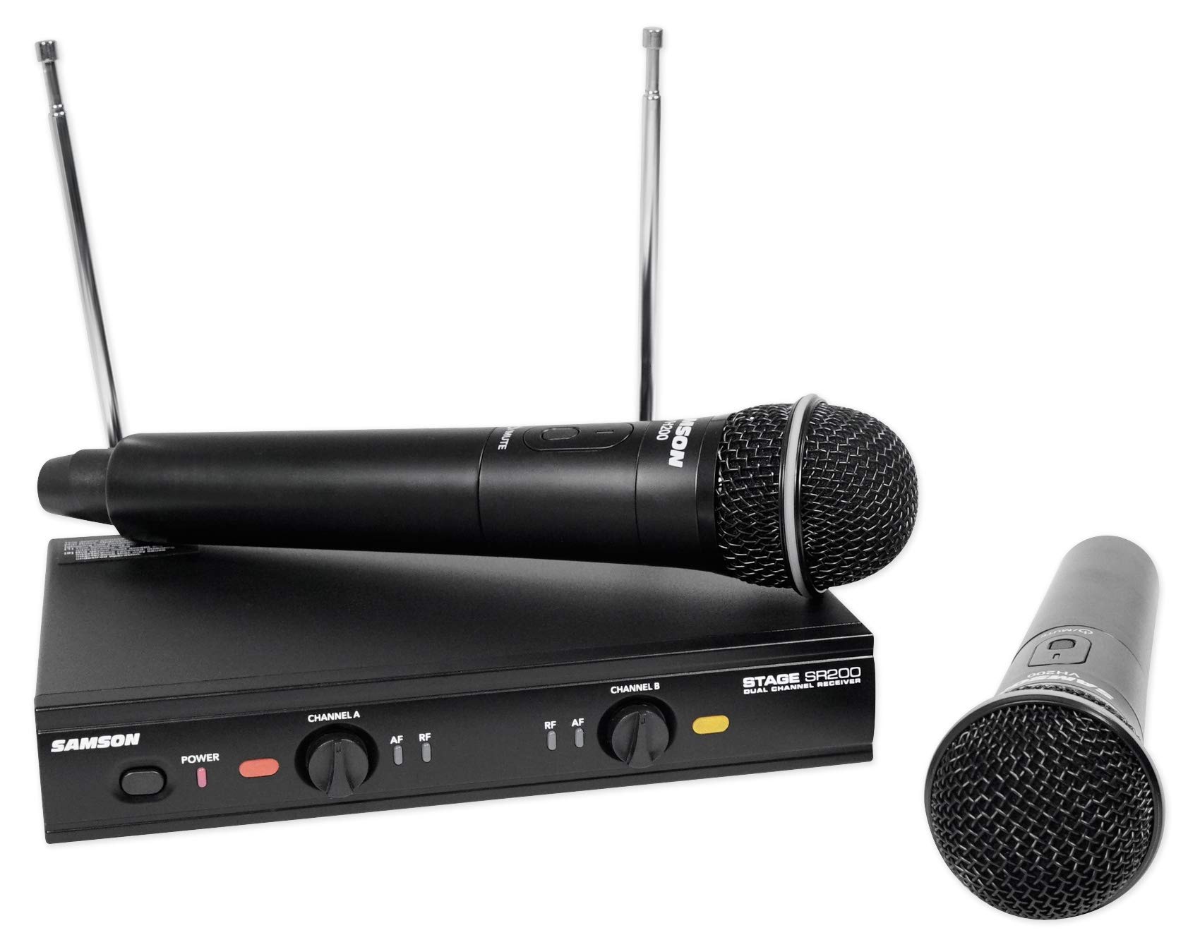 Samson Dual VHF Handheld Wireless Microphones - Professional C Band System for Church, Worship, Live Performance & Public Speaking (Ideal for Sermons, Choirs & Events)