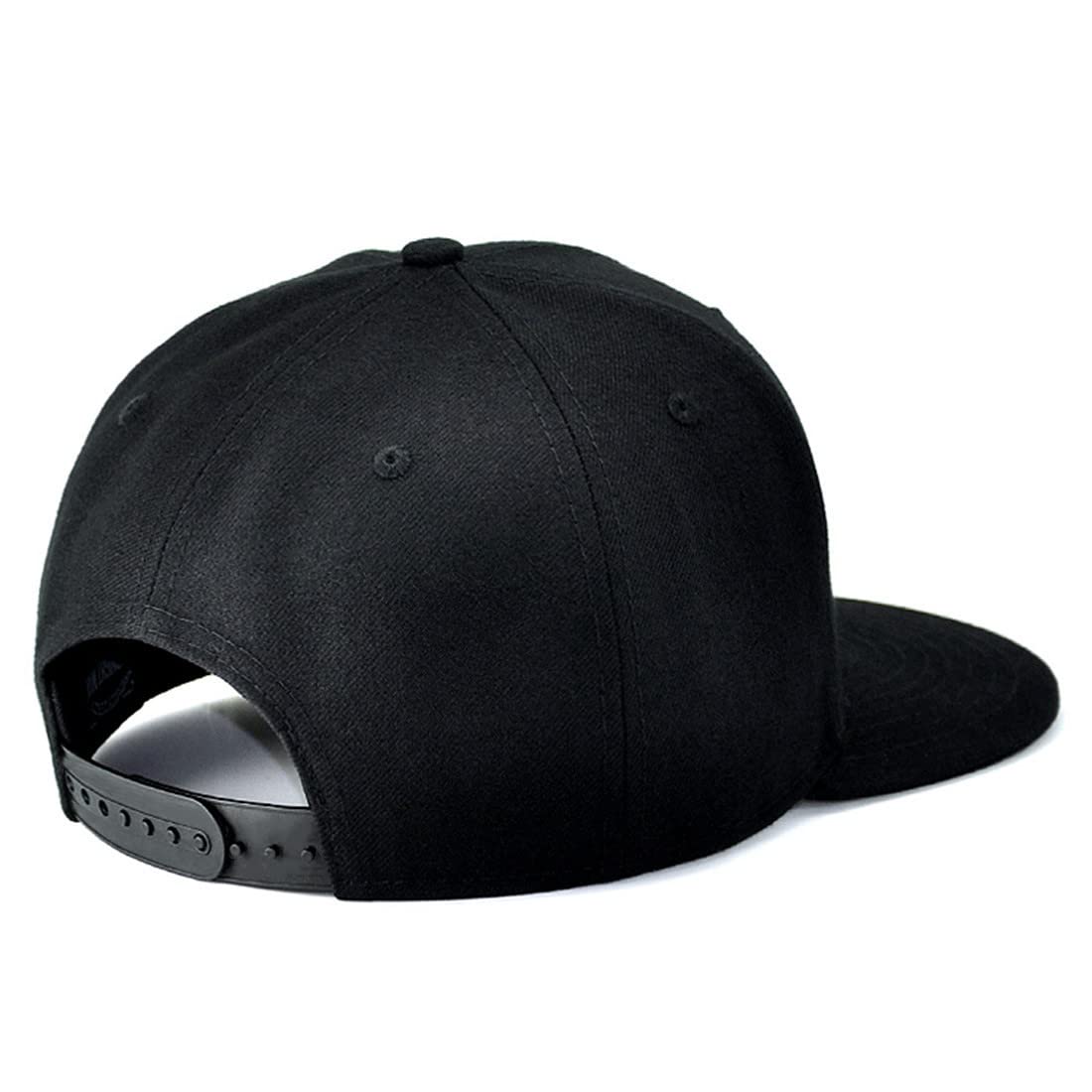 Men's Adjustable Snapback Baseball Cap - Flat Bill Black Trucker Hat with American Flag & Pirate Skull Design - Cool Dad Hat for Casual Wear, Outdoor Sports & Street Fashion
