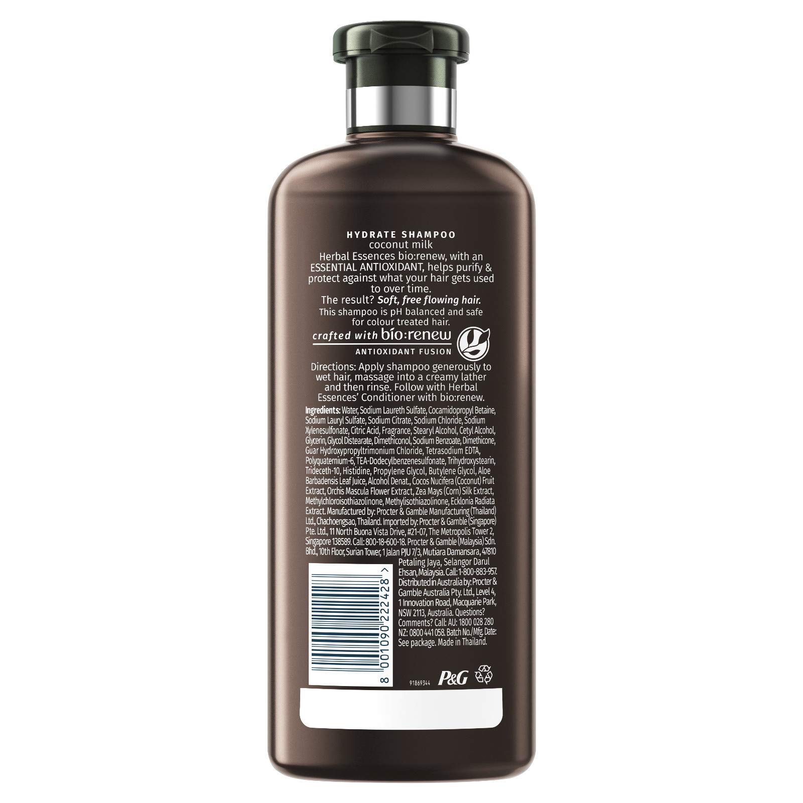 Herbal Essences Bio Renew Coconut Milk Shampoo & Argan Oil Conditioner Set - 400ml Each | Sulfate-Free, Paraben-Free Hair Care for Dry & Damaged Hair | Perfect for Daily Hydration & Shine Restoration