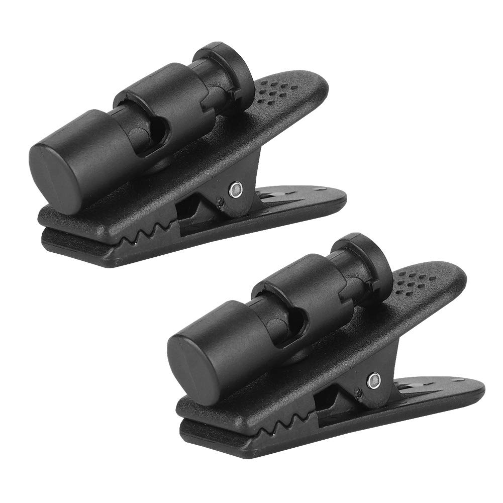 Zopsc 2-Pack Black Earbud Clips for Phone Headsets - Secure Cable Management for Walkie-Talkies, MP3 Headphones & Mobile Devices - Perfect for Work, Sports & Travel Accessories