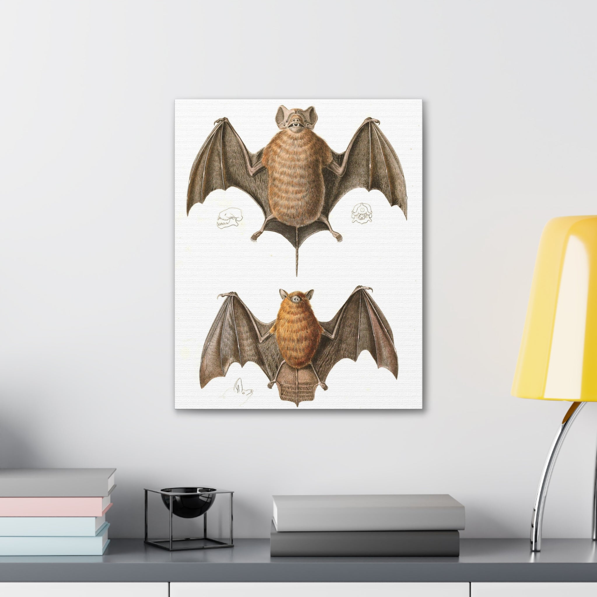 Free Tailed Bats Wall Art - Stunning Wildlife Illustration Canvas Print for Home & Office Decor - Perfect for Nature Lovers, Bat Enthusiasts, and Gothic Interior Design