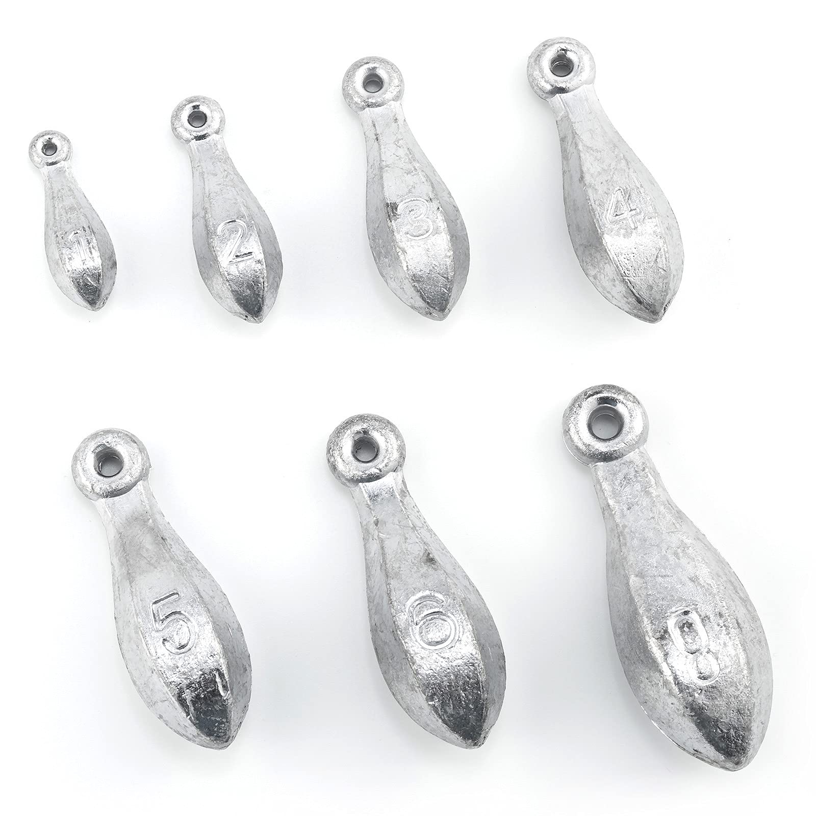 Dr.Fish Bank Sinkers Lead Fishing Weights 1-32oz/2LB - Premium Freshwater & Saltwater Fishing Weights for Catfishing, River Channel and Surf Fishing - Ideal for Bass, Trout and Deep Sea Fishing
