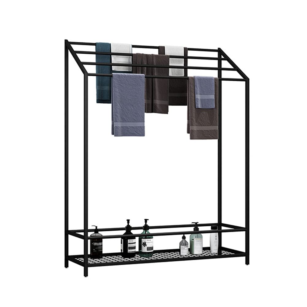 4-Tier Freestanding Chrome Towel Rack - Modern Industrial Metal Towel Holder for Kitchen & Bathroom - Countertop Dishcloth Drying Rack for Sponges, Napkins & Hand Towels