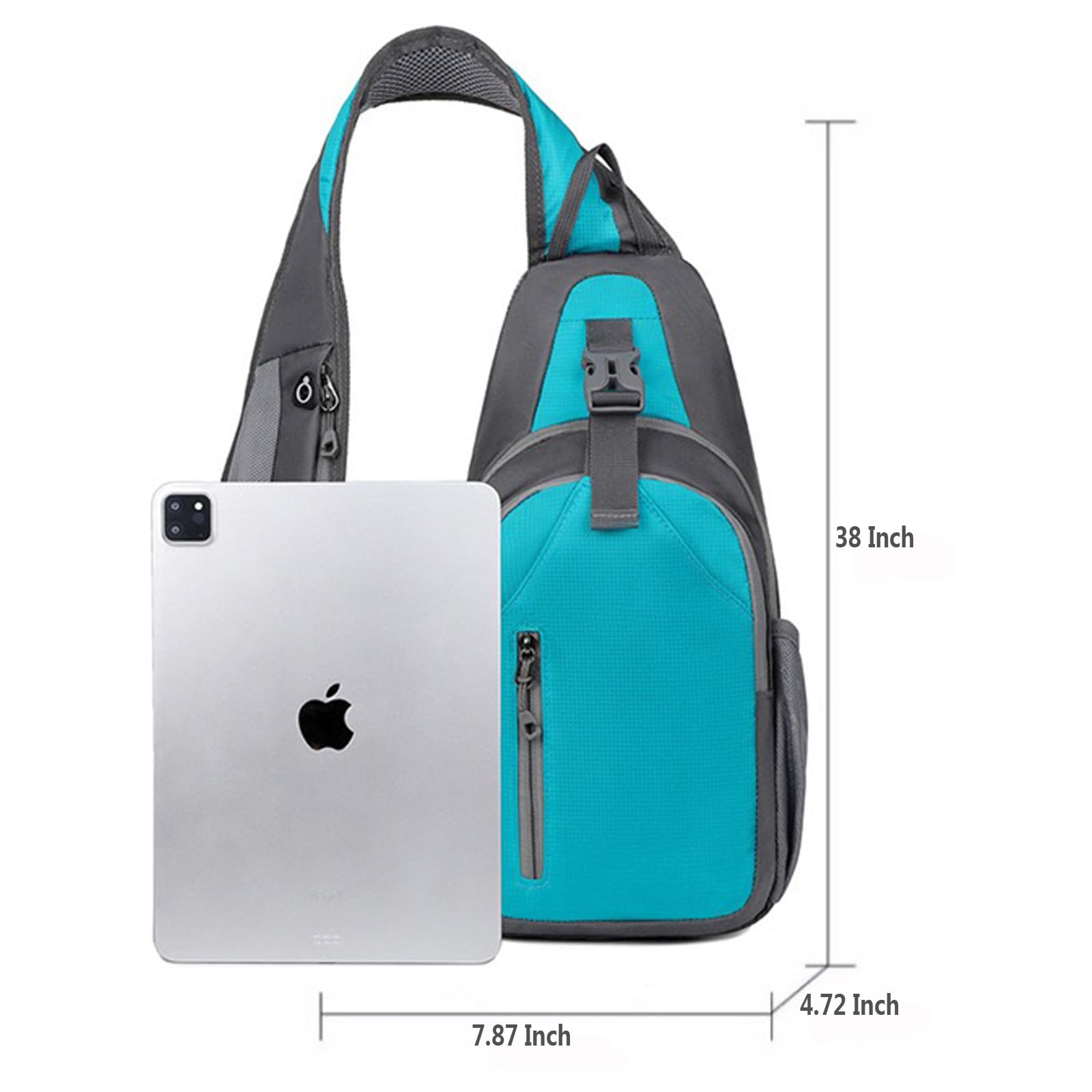 Anti-Theft Travel Sling Bag for Men - Lightweight Crossbody Shoulder Backpack with Earphone Hole & Water Bottle Holder - Perfect for Running, Hiking, Gym & Daily Commute