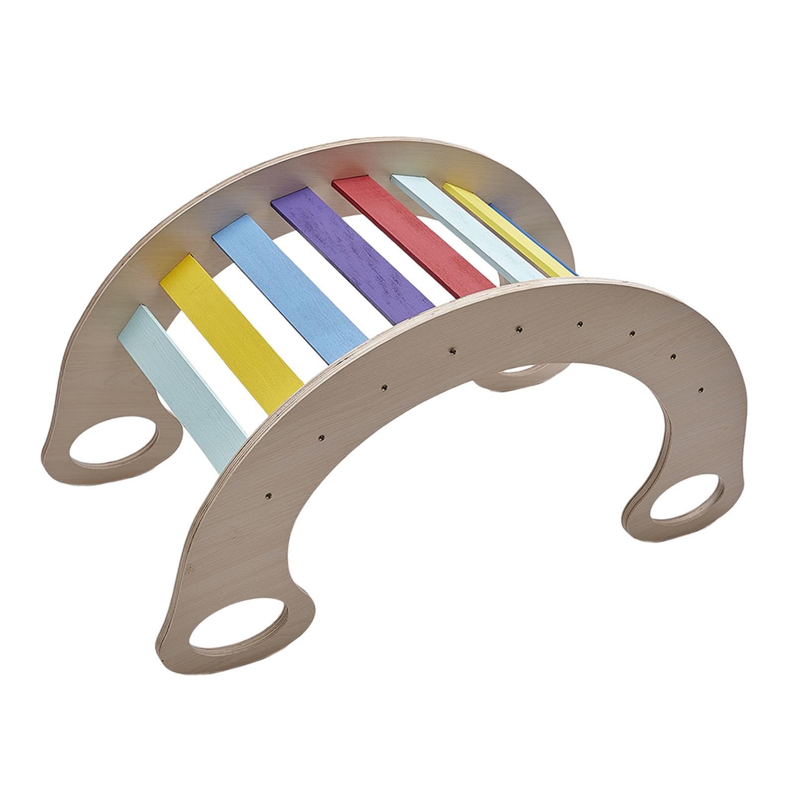 Harayaa Wooden Rocking Chair for Kids - Interactive Montessori Toy, Baby Climbing Arch with Rainbow Colors, Hand-Eye Coordination & Room Decor - Perfect for Playrooms, Nurseries & Early Childhood Development
