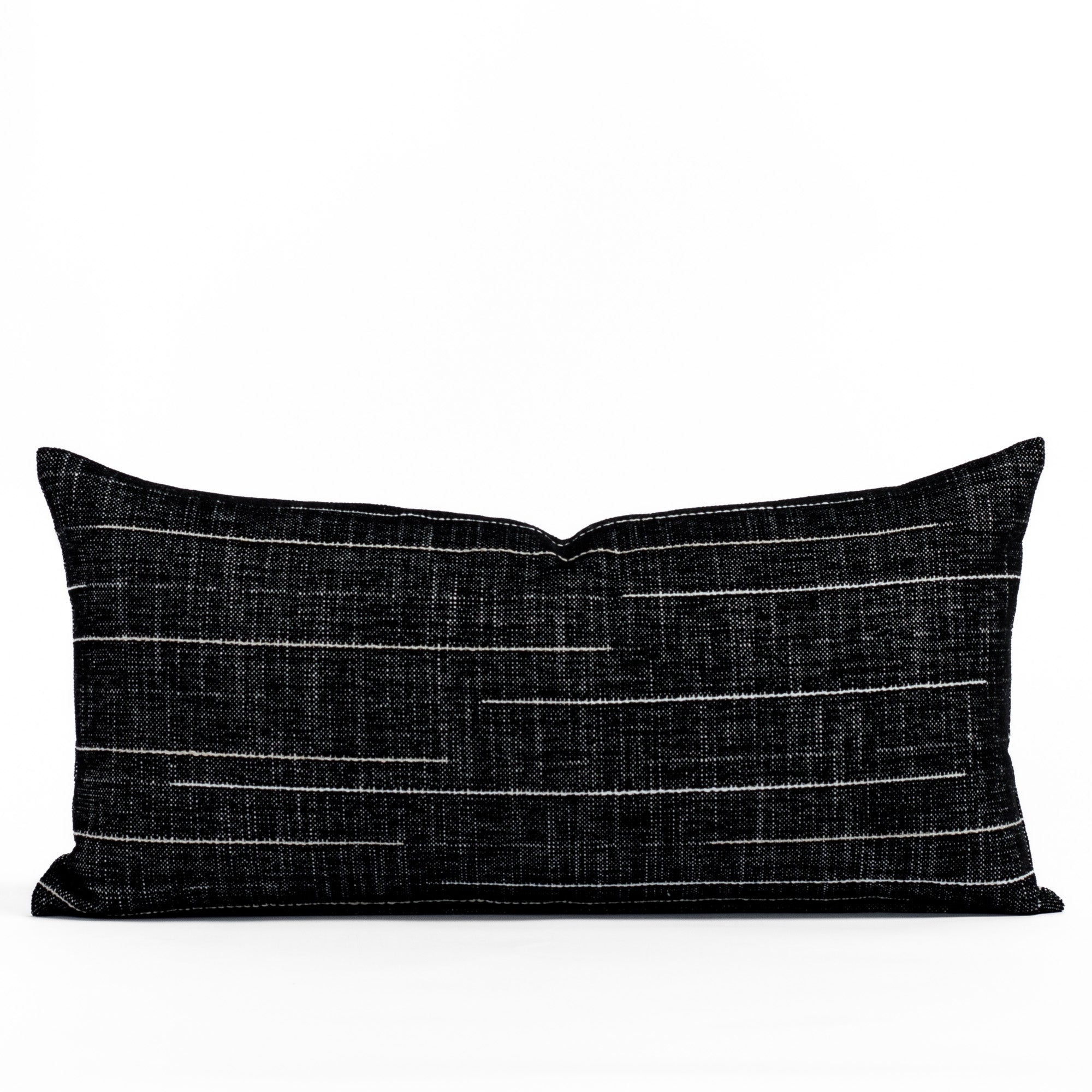 Yuzu 12x24 Outdoor Lumbar Pillow in Onyx - Waterproof & UV Resistant Back Support Cushion for Patio Furniture, Poolside Lounging & Garden Relaxation
