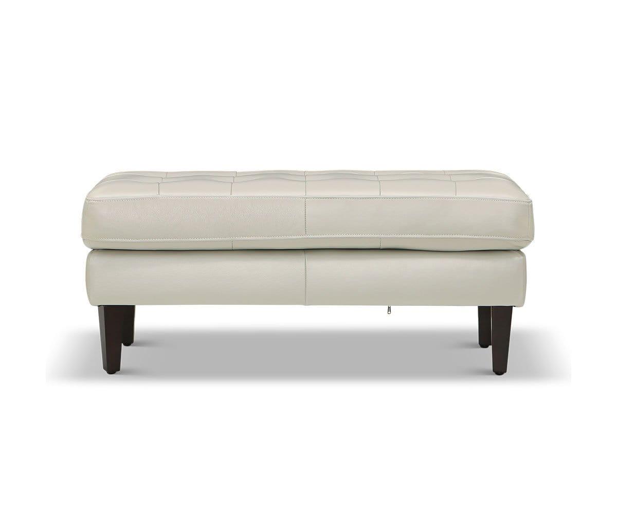 Laura Genuine Leather Ottoman - Stylish Footrest & Storage Bench for Living Room, Bedroom, or Office