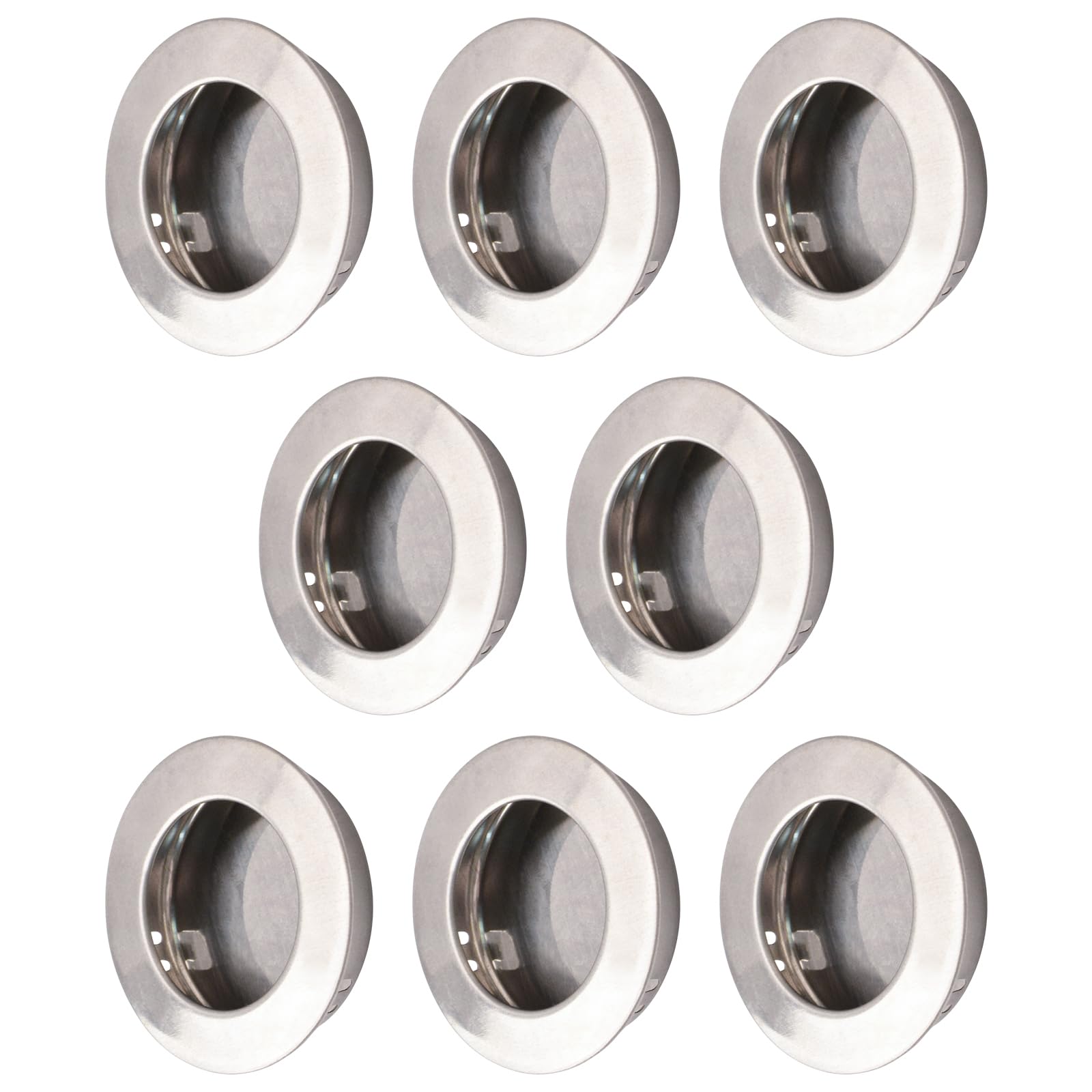 Stainless Steel Round Finger Pull - 8 Pack for Sliding Barn & Cabinet Doors