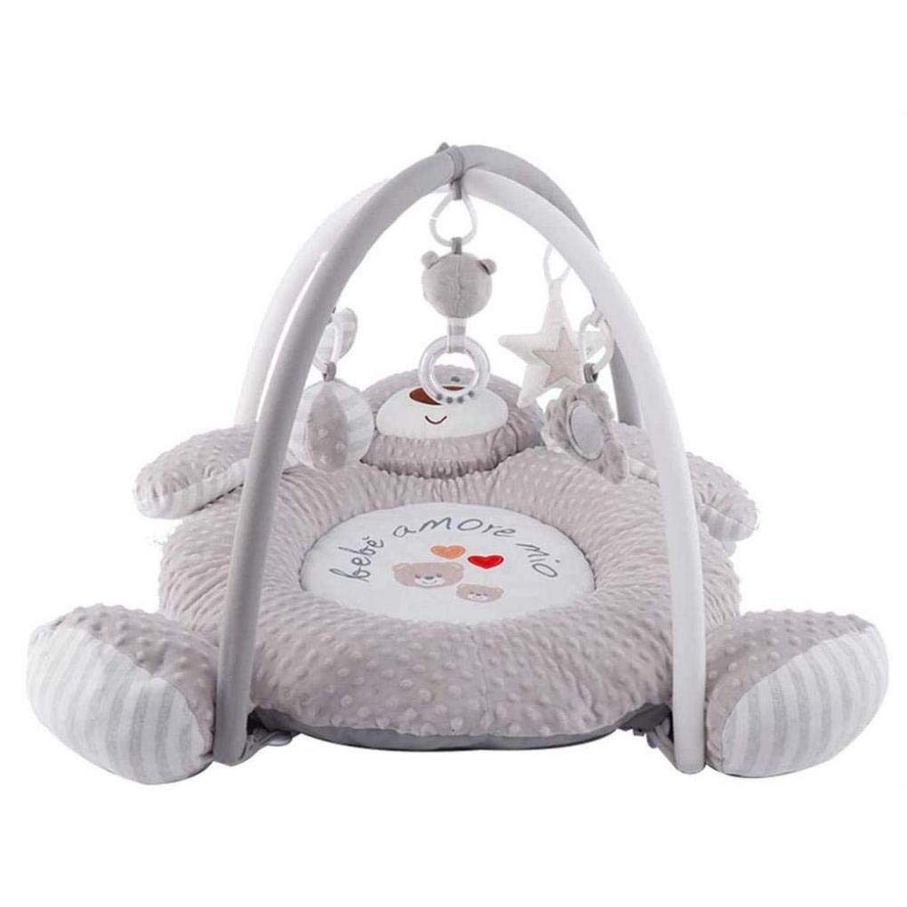 Baby Playmat with Fitness Frame - Early Education Toy & Toddler Activity Gym - Soft Bear Design Crawling Mat for Newborns - Perfect for Tummy Time, Sensory Play & Nursery Floor Activities