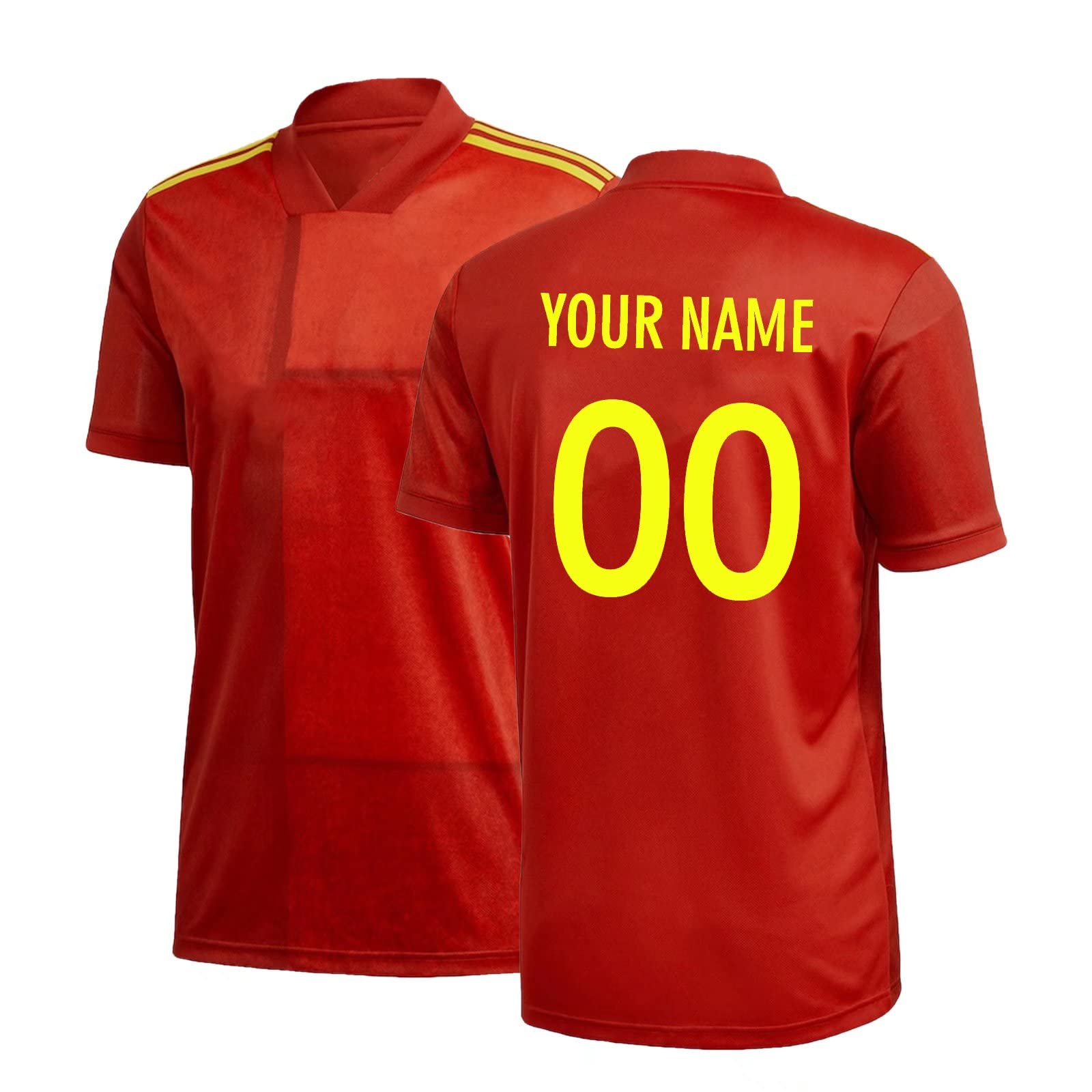 Custom Spain Soccer Jersey 2021/22 - Personalized Name & Number - Authentic Replica Football Shirt for Fans & Players - Perfect Gift for Soccer Enthusiasts - Wear to Games, Training & Fan Events
