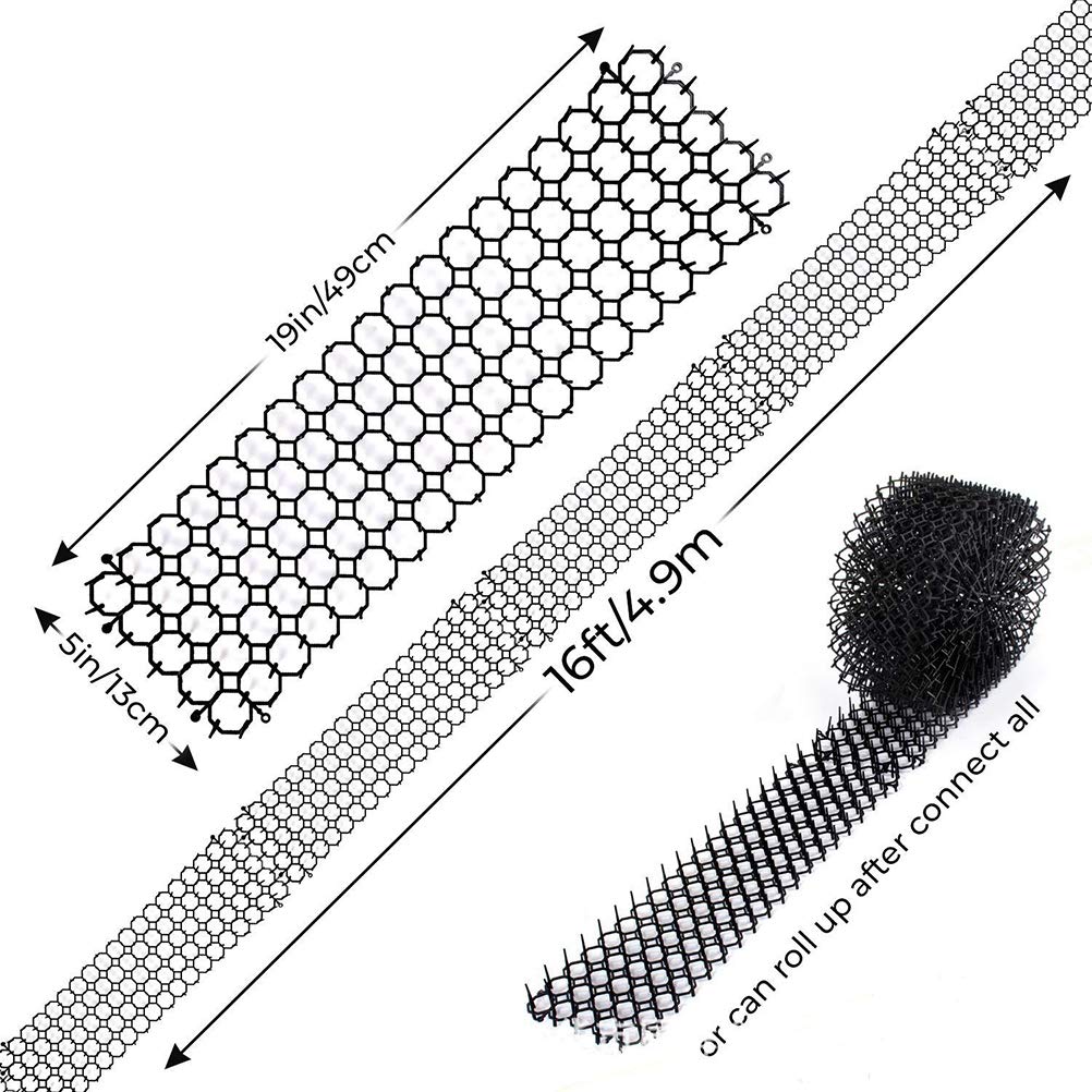 13x49CM Scat Mat for Cats - Anti-Cat Deterrent Mat with Spikes, Pet Training Pad to Keep Cats Off Furniture - Black (Ideal for Sofas, Beds, Counters & Gardens)