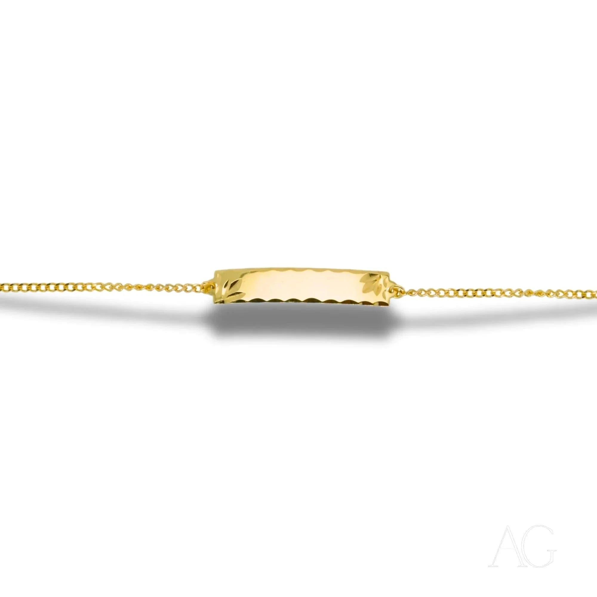 18k Solid Gold ID Bracelet for Kids - Personalized Name Bracelet - Durable & Hypoallergenic Jewelry for Birthdays, Gifts & Special Occasions