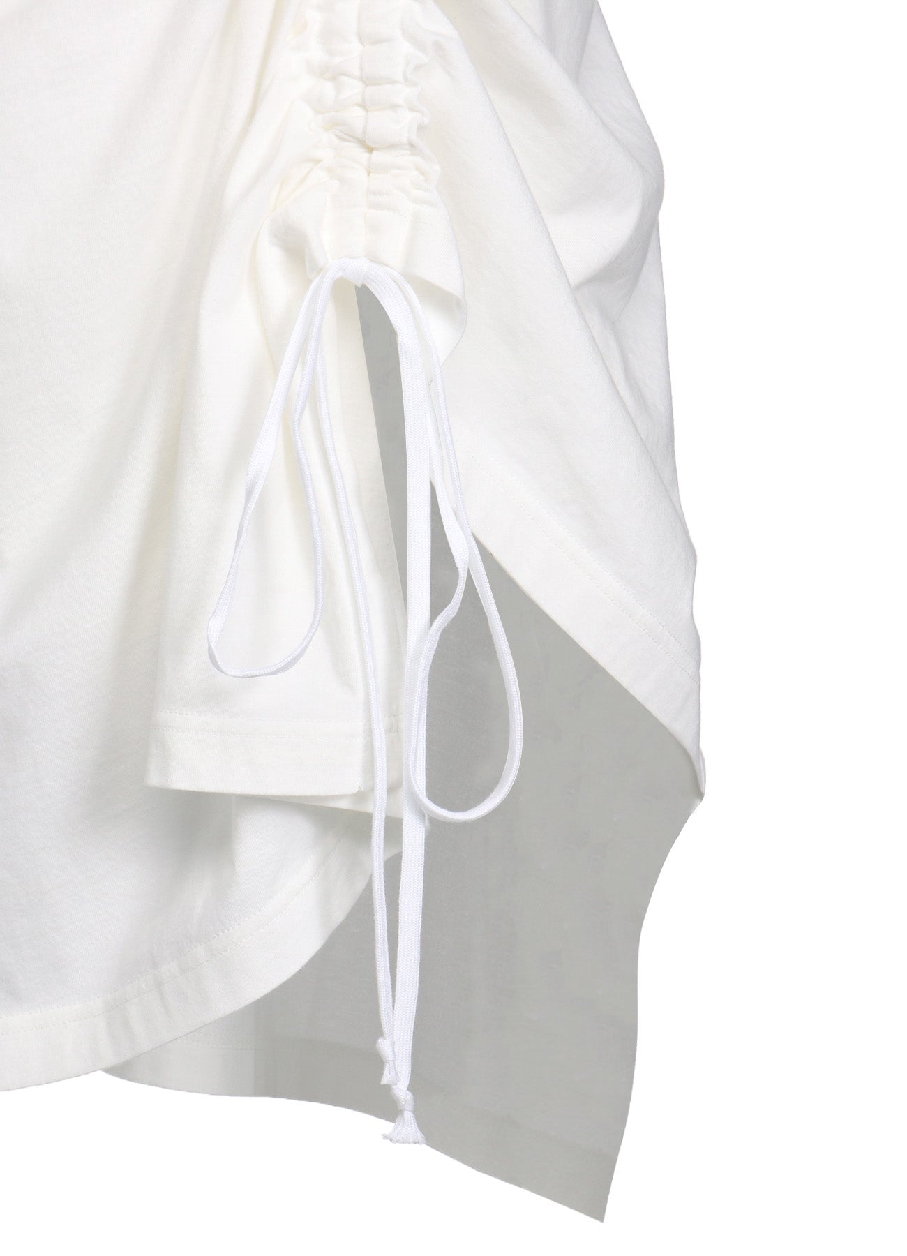 Stylish Cotton Jersey Asymmetrical T-Shirt with Gathered Strings - Trendy Women's Fashion for Casual Wear & Street Style