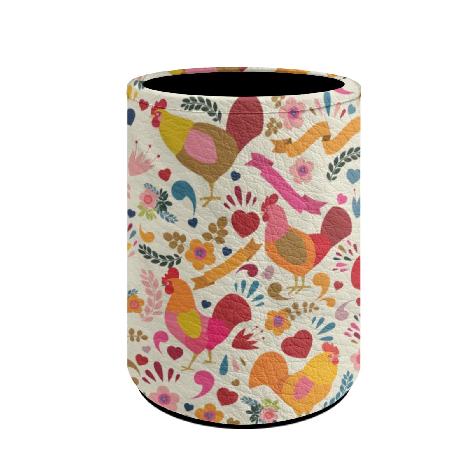 HUGS IDEA Chicken Family Pattern Pen Holder - Cute Desk Organizer for Office & Home, Makeup Brush Holder - Perfect Gift for Women & Men | Great for Desk Decor, School Supplies, and Makeup Storage