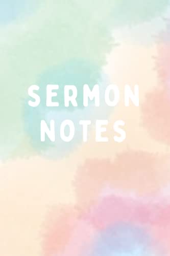Pastel Tie-Dye Sermon Journal - Bible Study & Prayer Notebook for Church, Students & Teachers | Devotional & Worship Use