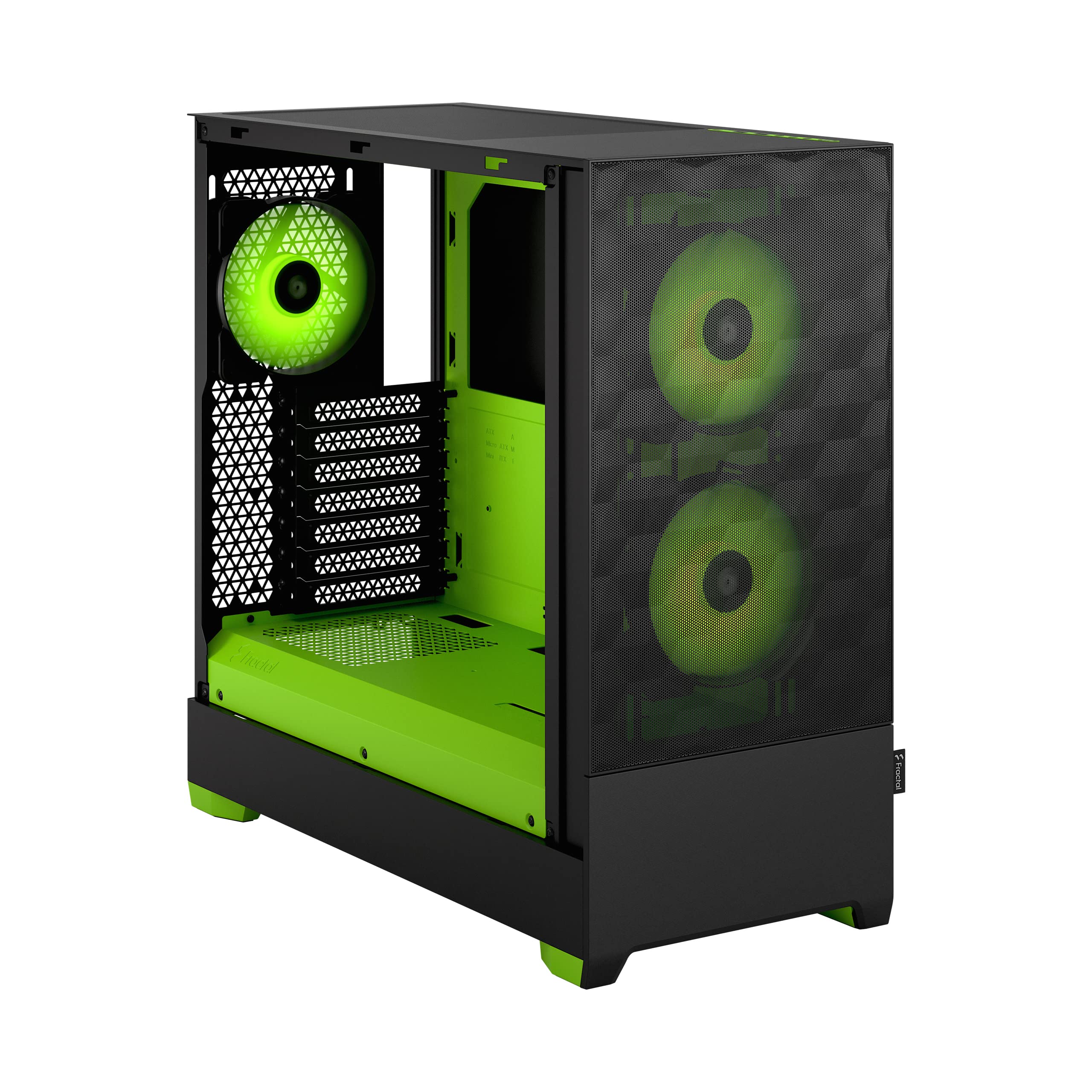 Fractal Design Pop Air RGB Green ATX Mid Tower PC Case - Tempered Glass Side Panel, Honeycomb Mesh Front, 3x 120mm RGB Fans Included - High Airflow Gaming Computer Case for Streaming & Esports