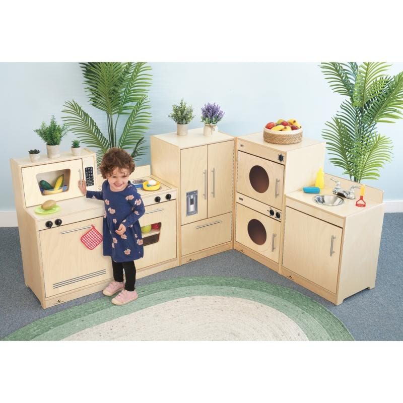 Whitney Brothers Modern Kitchen Set for Kids - Wooden Play Kitchen with Realistic Features - Perfect for Pretend Play, Role-Playing & Early Learning at Home or Preschool