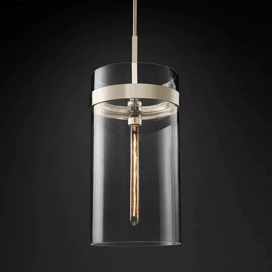 Lavelle Modern Glass Pendant Light - Sleek Hanging Chandelier for Kitchen Island, Dining Room & Bedroom Lighting - Dimmable LED Ceiling Fixture with Clear Glass Shade