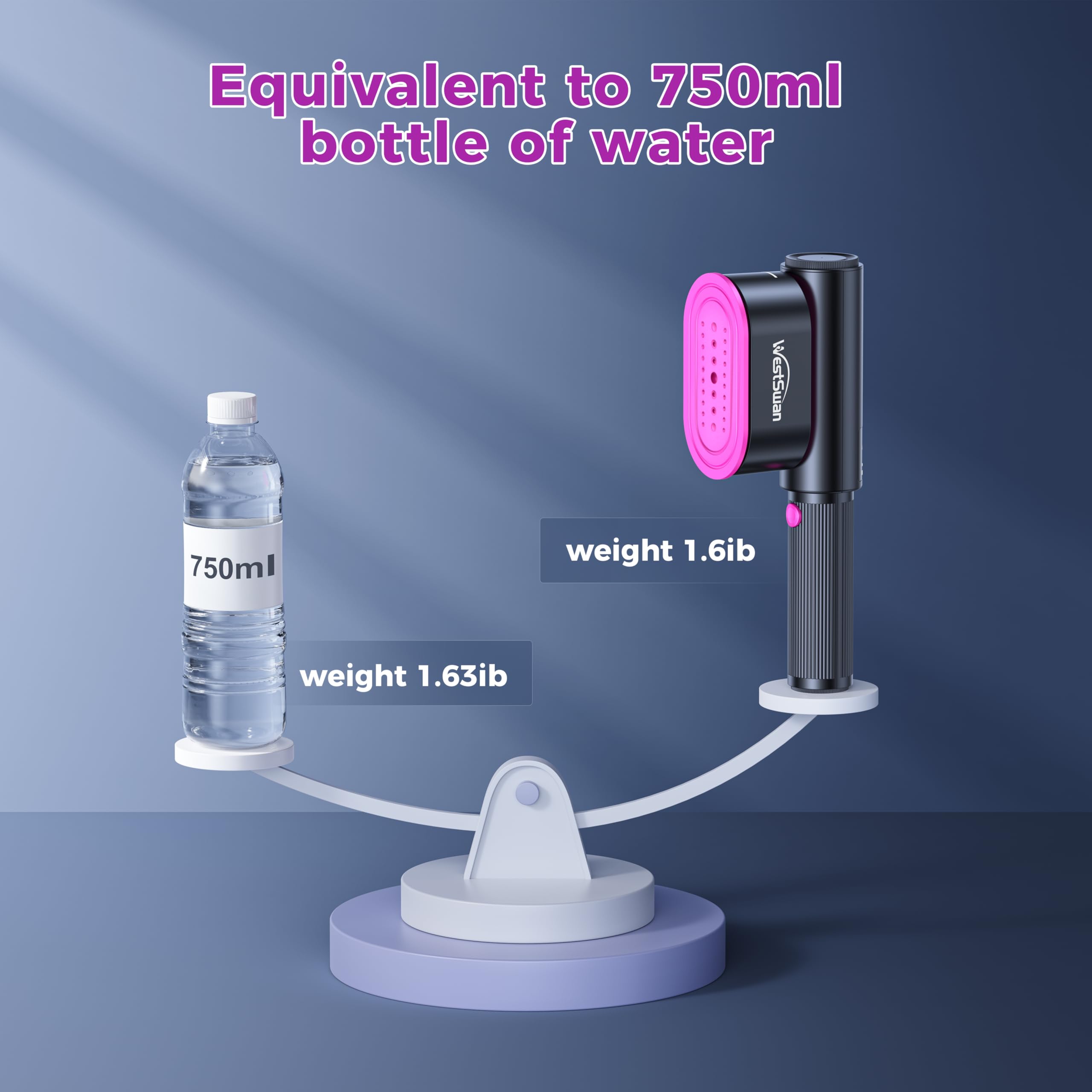 Portable Black Travel Steamer for Clothes - Dual Function Garment Steamer with Rotatable Ironing Surface | Wet Steam & Dry Ironing | Perfect for Home, Hotel & Business Trips | Wrinkle-Free Clothes Anywhere