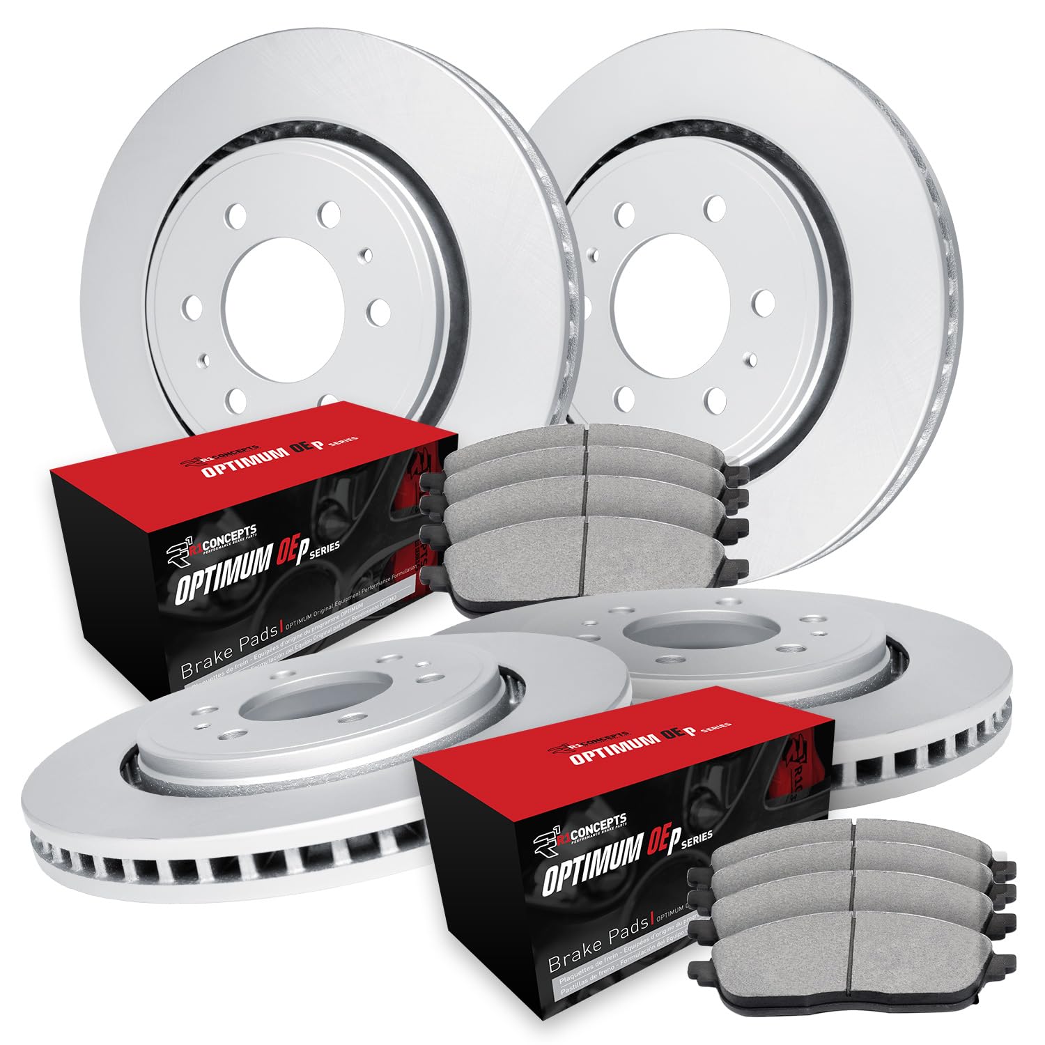 R1 Concepts Premium Front & Rear Brake Pads and Rotors Kit - OE Replacement for 2004-2011 Cadillac CTS & STS | High-Performance Braking System | Perfect for Daily Commuting, Highway Driving & Enhanced Safety
