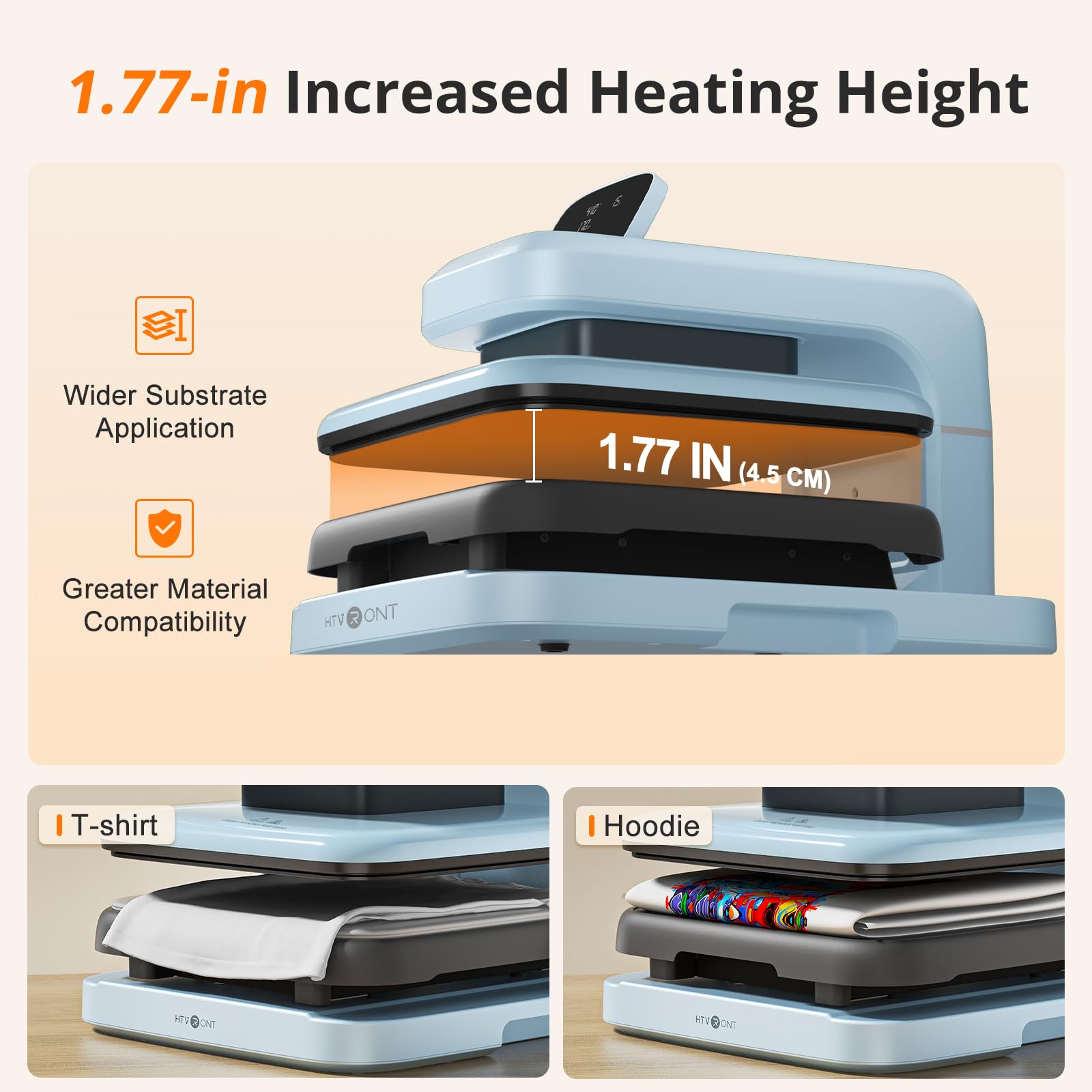HTVRONT Auto Heat Press 2 - 15x15 Inch Digital Heat Press Machine for T-Shirts, Sublimation, Puff HTV & Heat Transfer Projects | Adjustable Pressure & Taller Heating Height | Fast & Even Heating | Perfect for DIY Crafts, Custom Apparel & Small Business Use