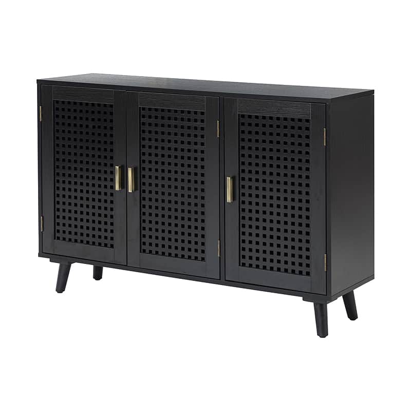3-Door Accent Entryway Cabinet - Solid Wood Hallway Storage Organizer for Shoes, Coats & Home Decor | Perfect for Entryways, Halls & Living Rooms