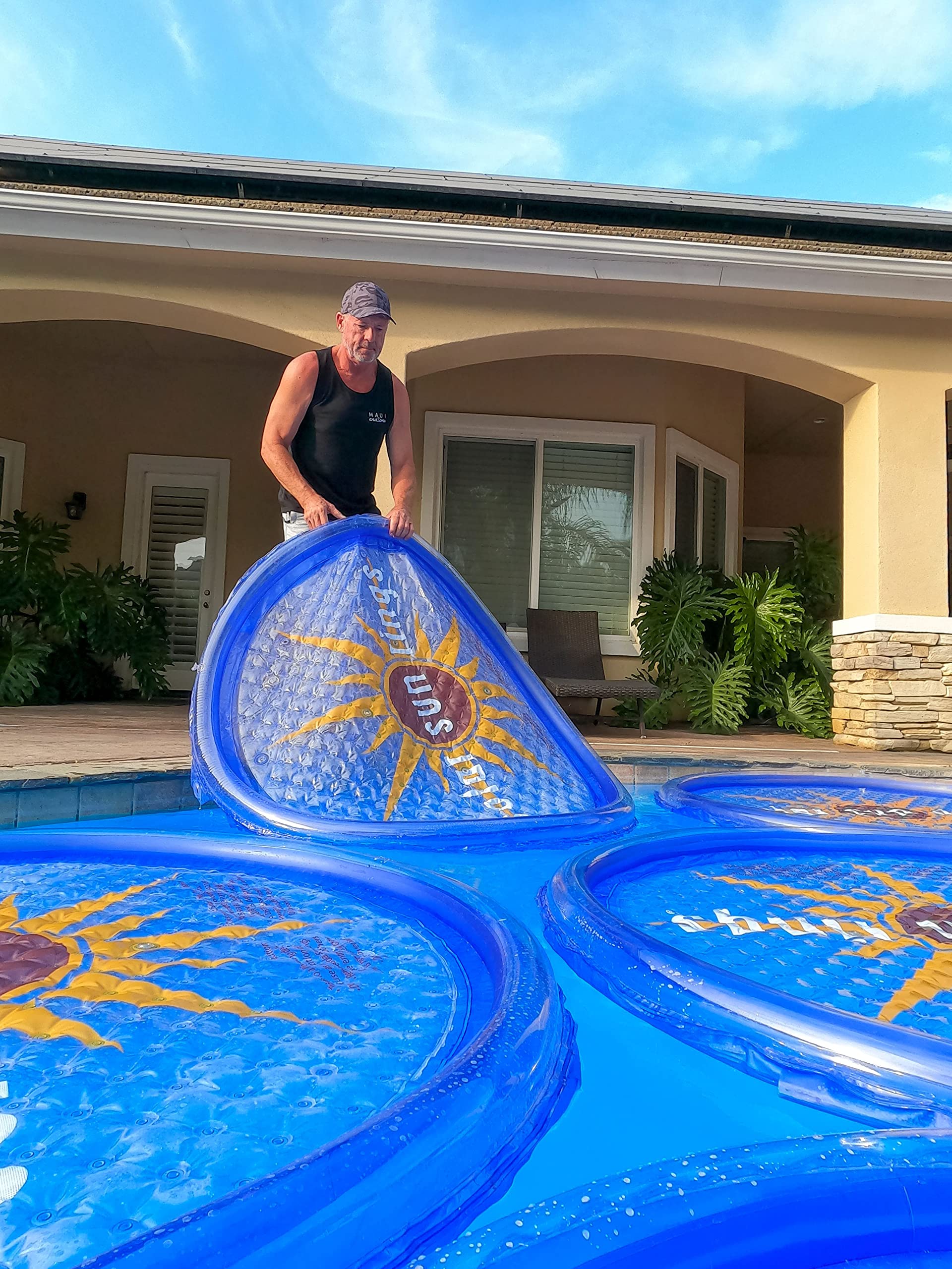 Solar Pool Heater - 9 Pack UV Resistant Solar Sun Rings for Above Ground & Inground Swimming Pools, Hot Tubs, and Spas | Efficient Water Heating Accessory | Durable Circular Solar Cover for Energy Savings | Perfect for Backyard, Vacation Homes & Resorts