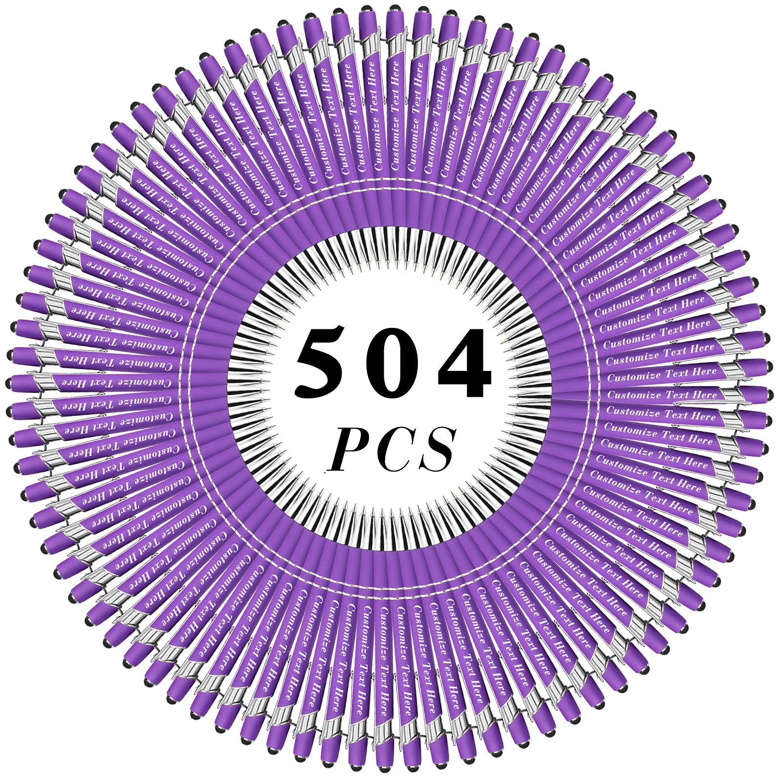 50-500 Pcs Custom Engraved Ballpoint Pens with Stylus Tip - Personalized Bulk Pens for Wedding, Graduation, Birthday, Christmas Gifts - Medium Point Black Ink - Perfect for Corporate Events, Promotions & School Supplies