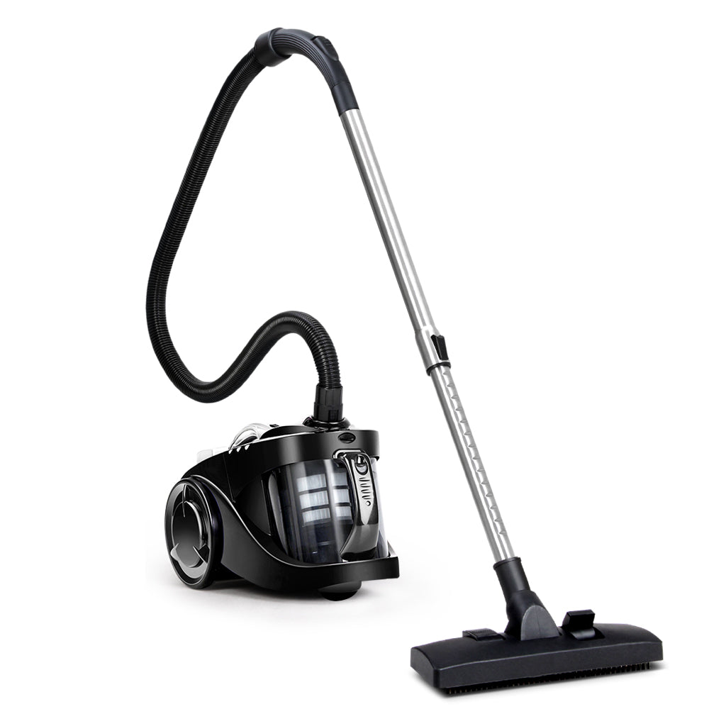 Devanti 2200W Powerful Bagless Vacuum Cleaner with HEPA Filter - Lightweight Black Cyclonic Vacuum for Pet Hair, Hard Floors & Carpets - Ideal for Home, Office & Car Cleaning