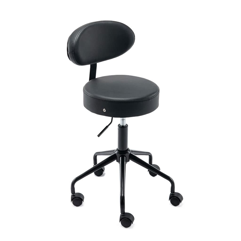 Nordic Style Rotatable Bar Stool with Backrest - Adjustable Height Kitchen Stool, Round Pulley Chair for Living Room, Bar & Leisure Use (Color: A) - Perfect for Home Kitchen, Dining Room & Pub Counter Seating