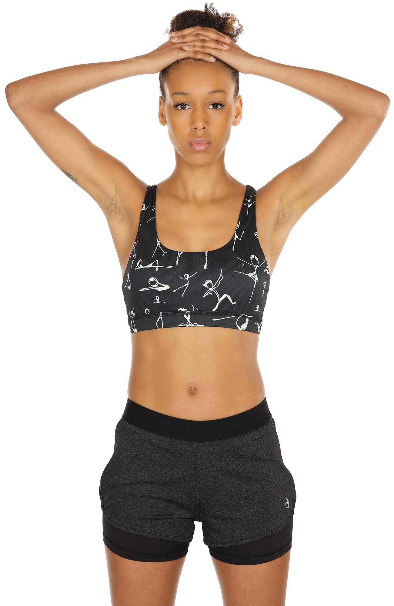 Icyzone Women's 2-in-1 Running & Yoga Shorts - High Waist Athletic Workout Shorts with Built-in Liner for Gym, Jogging, Pilates & Outdoor Activities