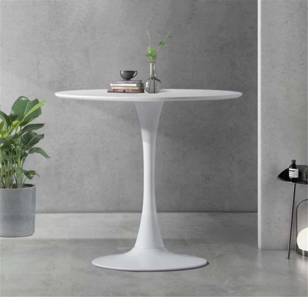 NIUYAO Solid Wood Round Modern Dining Table with Tulip Base - 31.5