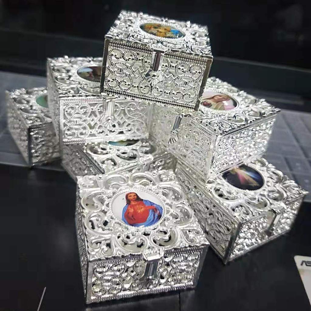 Youngy Rosary Box - Metal Christian Catholic Religious Jewelry Storage Case for Rosary Beads Necklace - Perfect for Prayer, Travel & Gift Giving
