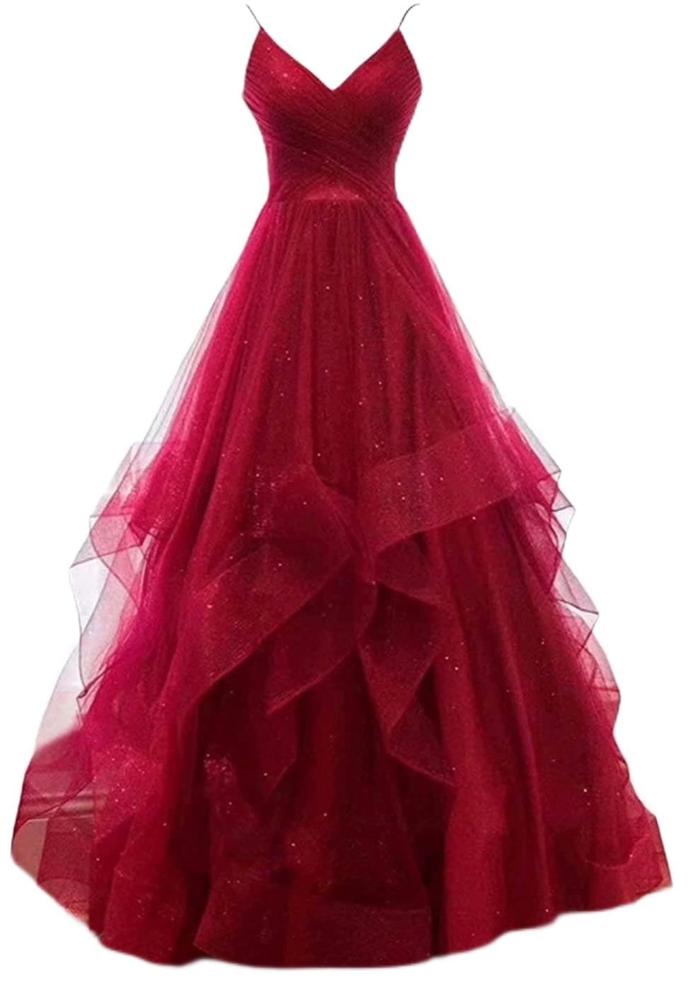 Elegant Long Tulle Prom Dress for Women - Formal Evening Gown for Homecoming, Quinceañera & Special Occasions | Perfect for Weddings, Parties & Black Tie Events