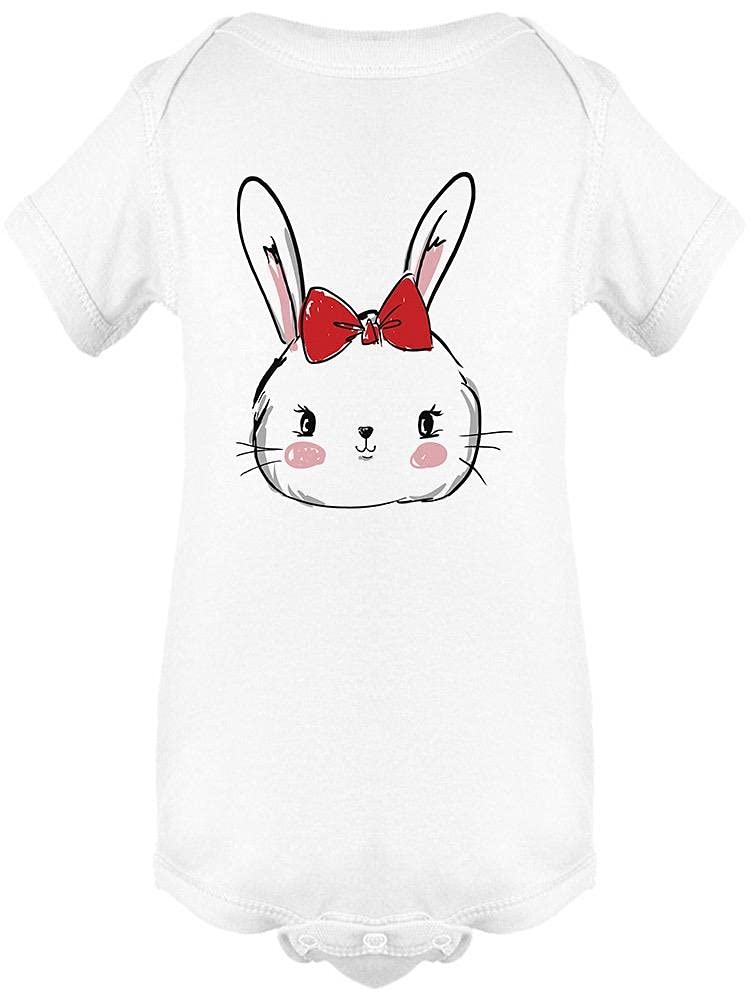 Adorable Bunny with Red Ribbon Baby Bodysuit - Soft & Comfortable Infant Onesie for Newborns, Girls & Boys - Perfect for Photoshoots, Holidays & Special Occasions