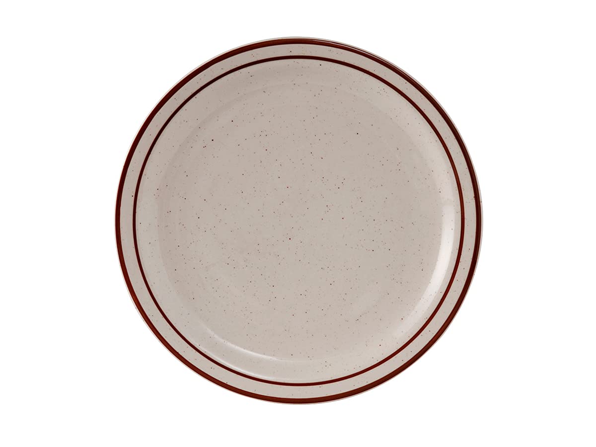 Tuxton TBS-008 9-Inch Round Narrow Rim Ceramic Dinner Plate - Microwave, Dishwasher & Oven Safe Vitrified China - Set of 24 for Restaurants, Healthcare & Home Dining