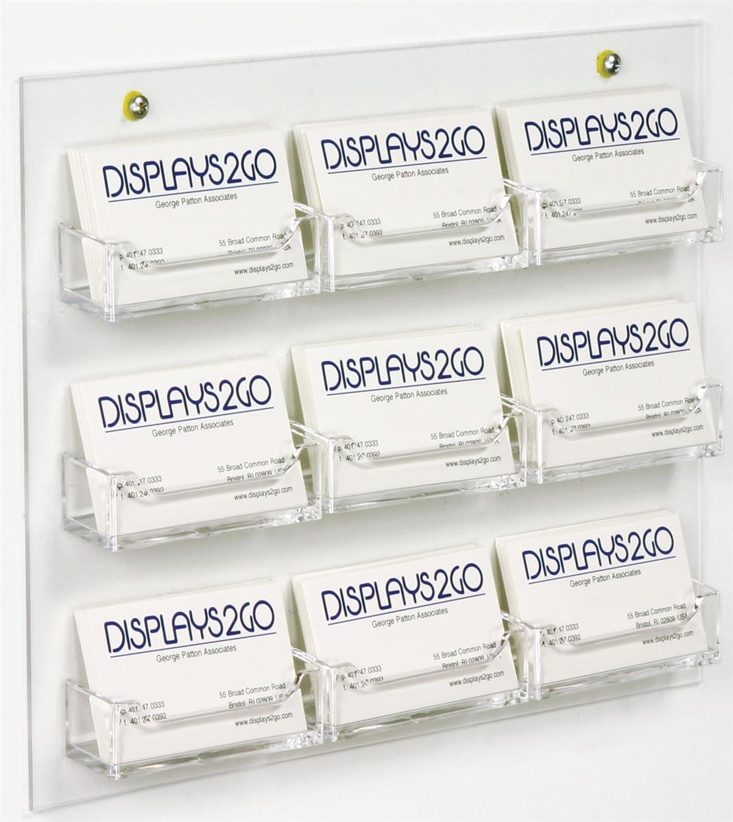 10-Pack Clear Acrylic Business Card Holders - Wall Mounted Literature Display Rack with 9 Open-Face Pockets for Office, Retail & Trade Show Organization