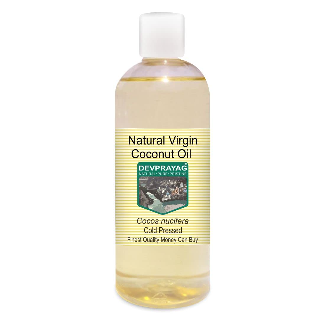 Devprayag Natural Virgin Coconut Oil (Cocos Nucifera) - Cold Pressed, Therapeutic Grade, 200ml - Perfect for Cooking, Skin Care & Hair Treatment