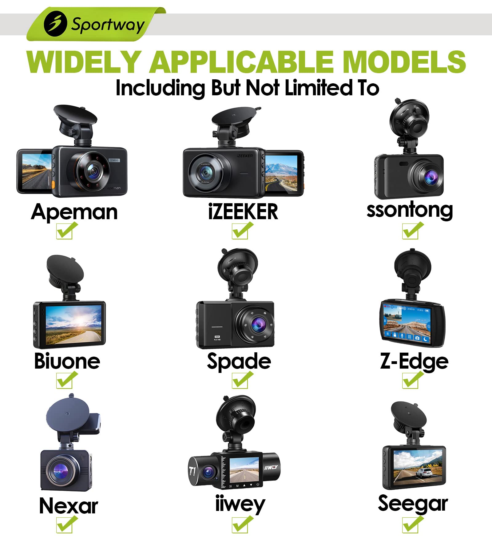 5th Gen S504 Suction Cup Dash Cam Mount Holder with 4x 360° Rotating Joints - Universal Fit for Apeman, Ssontong, Biuone, iZEEKER, HaHoco & Most Car Dash Cams - Perfect for Road Trips, Commuting & Secure Recording