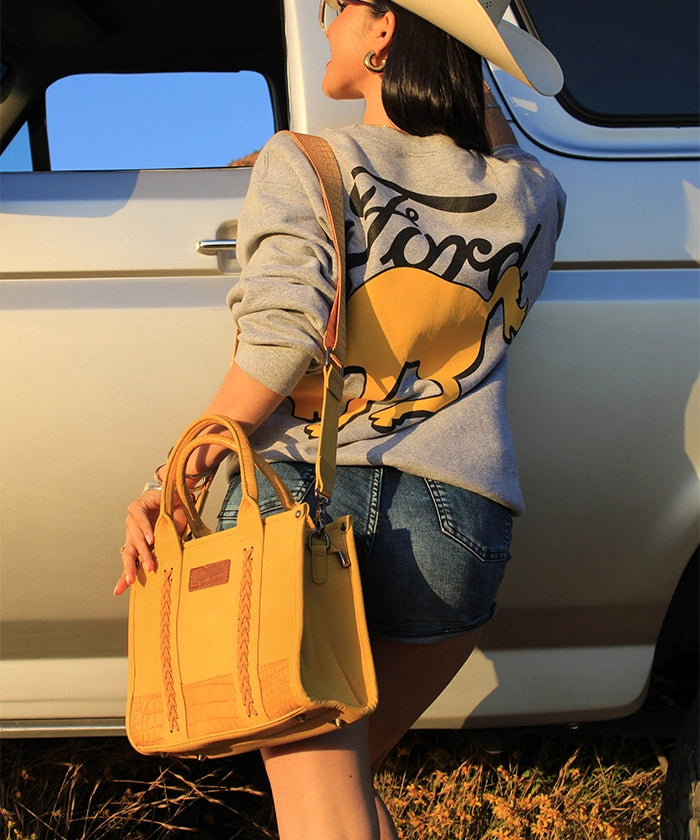 Wrangler Cow Print Crossbody Tote Bag for Women - Stylish Western Handbag for Everyday Use, Shopping & Travel