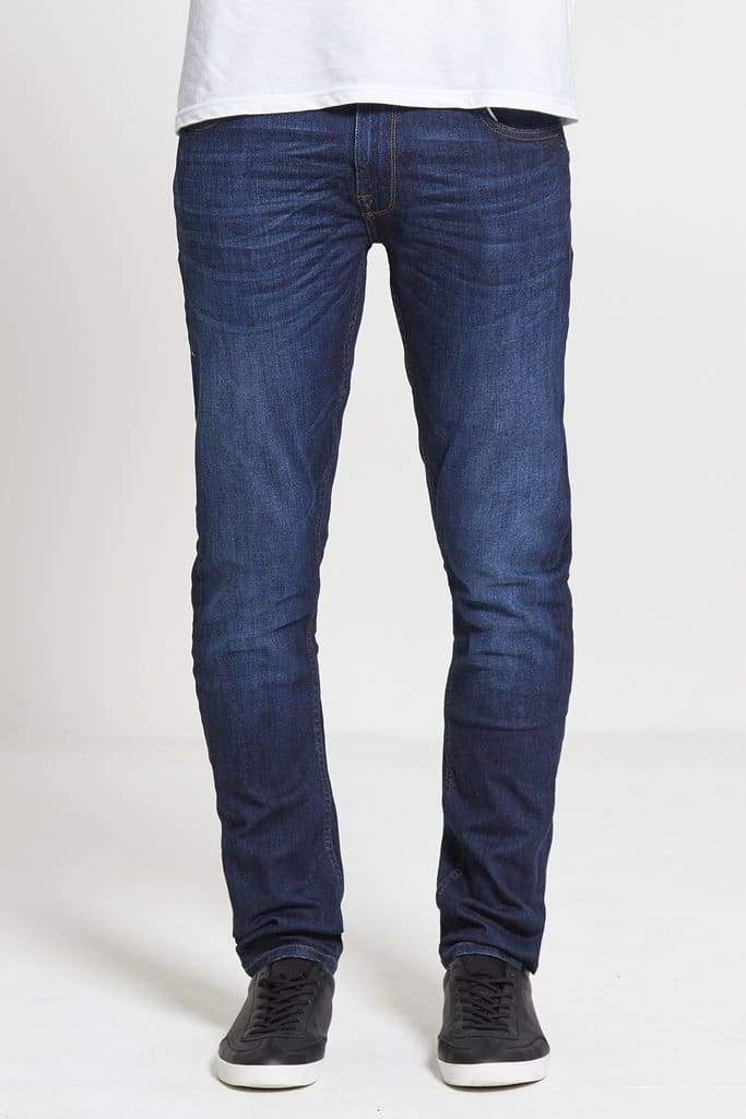 DML ACE Slim Stretch Jeans for Men - Dark Wash Denim Pants | Comfortable & Stylish for Casual Wear, Office & Night Out