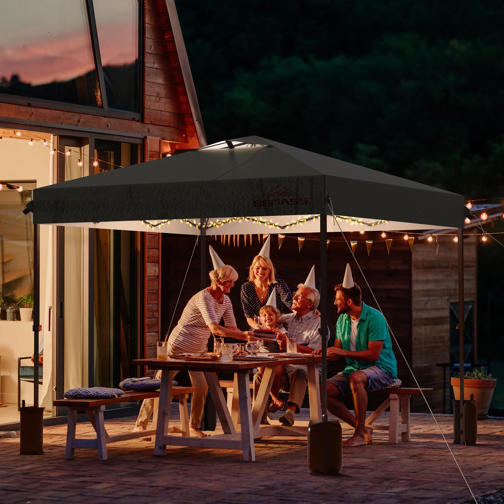 10x10 Pop Up Canopy Tent with Sidewalls - Heavy Duty Instant Shelter for Outdoor Events, Parties & Camping - Easy One-Person Setup in Grey - Perfect for Backyard BBQs, Farmers Markets & Beach Outings