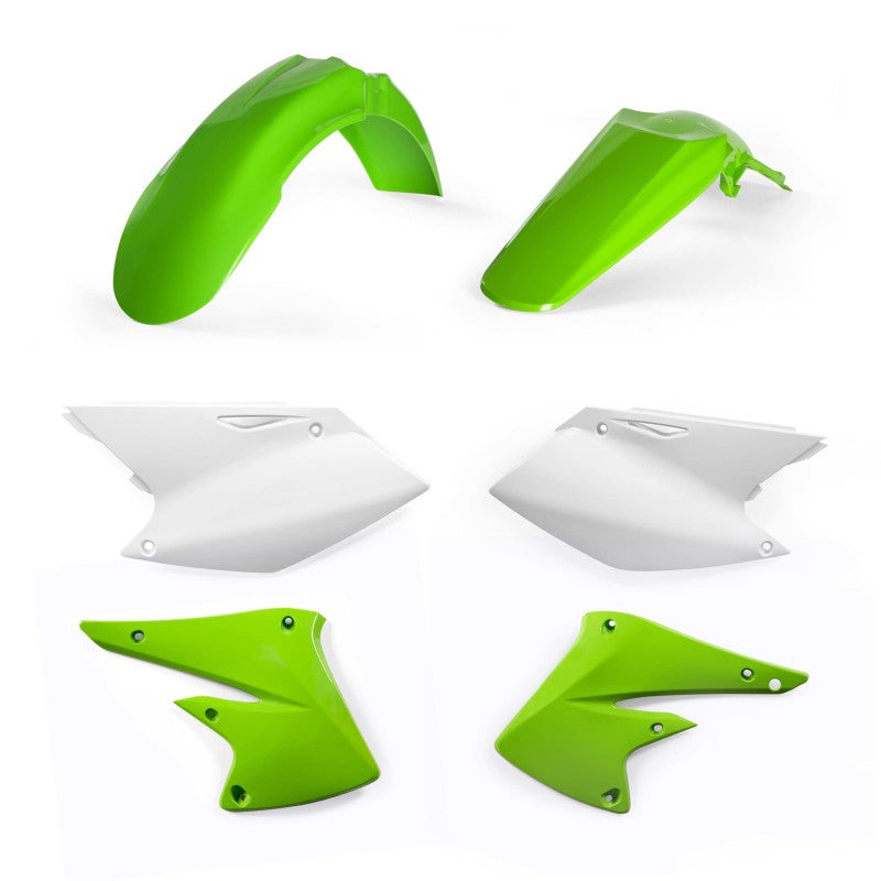 Acerbis 04-05 Kawasaki KX250 Plastic Kit - Green/White OEM Replacement for Off-Road Motorcycle Racing & Trail Riding