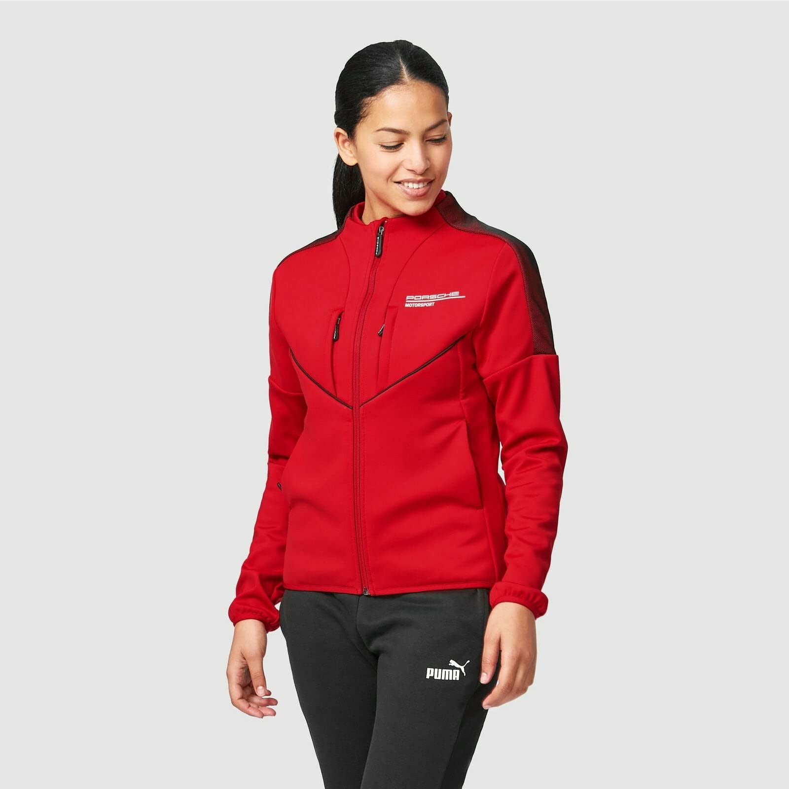 Porsche Motorsport Women's Softshell Jacket - Windproof & Water-Resistant Winter Coat for Racing Fans - Perfect for Track Days & Outdoor Activities