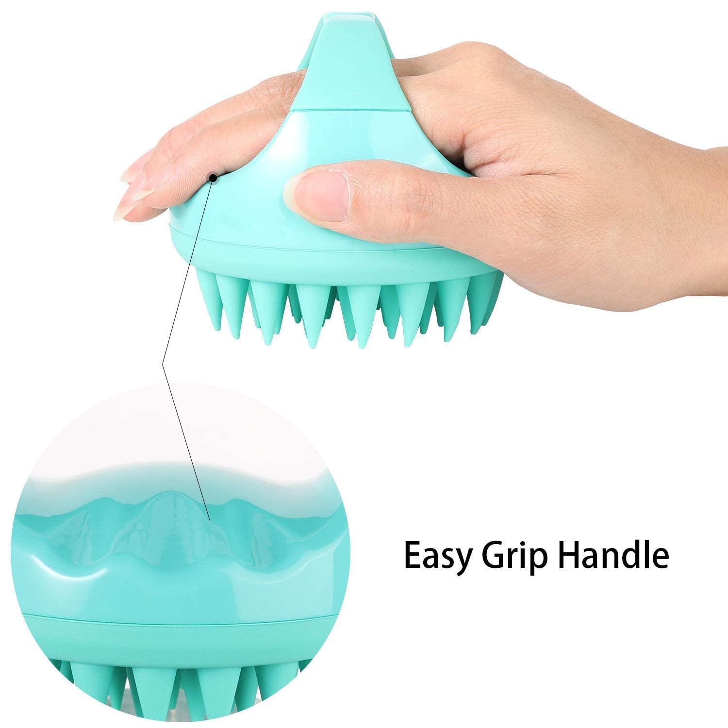 KIMEE Hair Scalp Massager Shampoo Brush with Soft Silicone Bristles - Anti Dandruff & Scalp Exfoliator for Men & Women - Gentle Hair Care Brush for Showering, Washing & Scalp Stimulation - Multicolor (HAIR SCALP BRUSH)