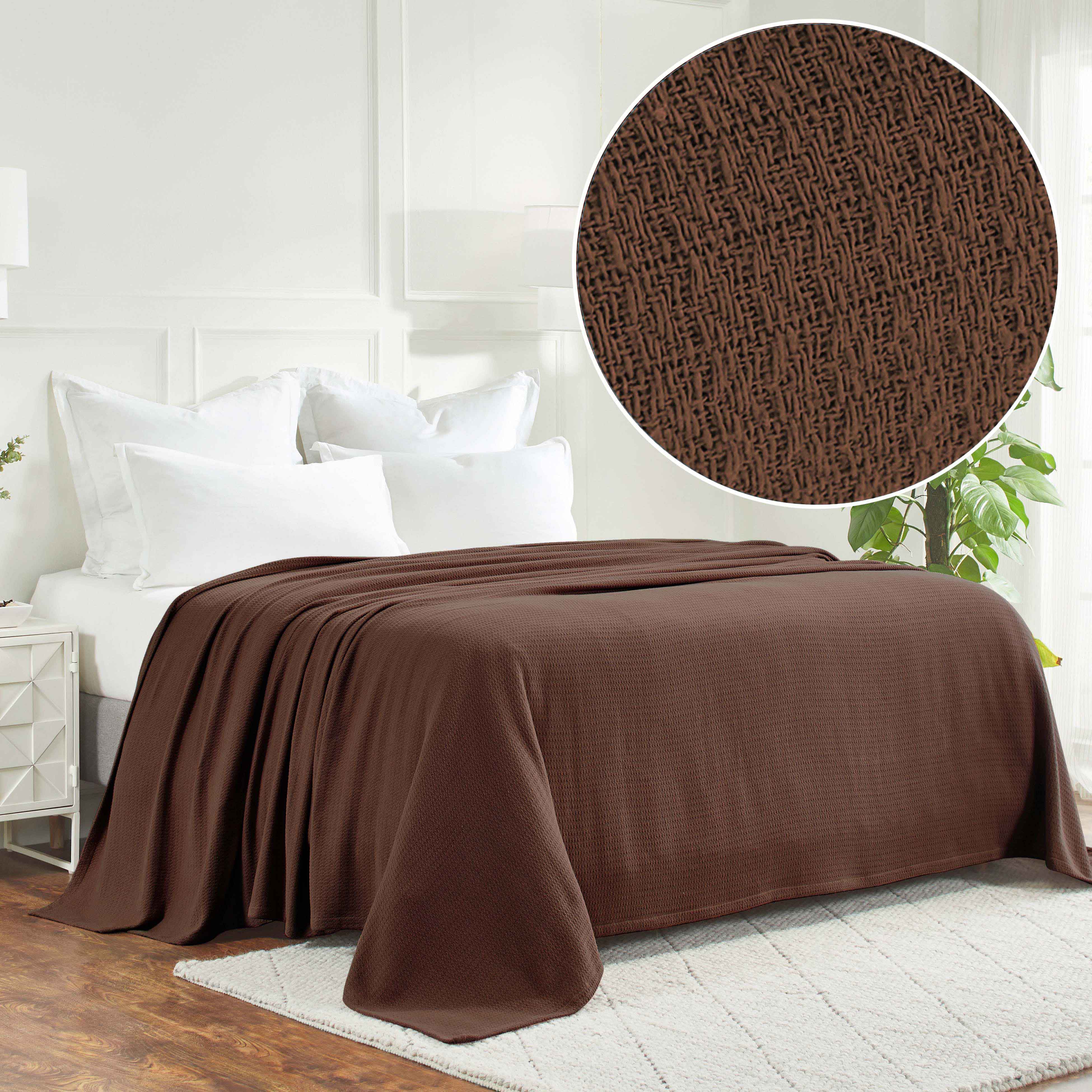 Premium Textured Cotton Waffle Weave Blanket - Soft & Breathable Throw for Bed, Sofa & Couch - Cozy Home Decor Gift for All Seasons