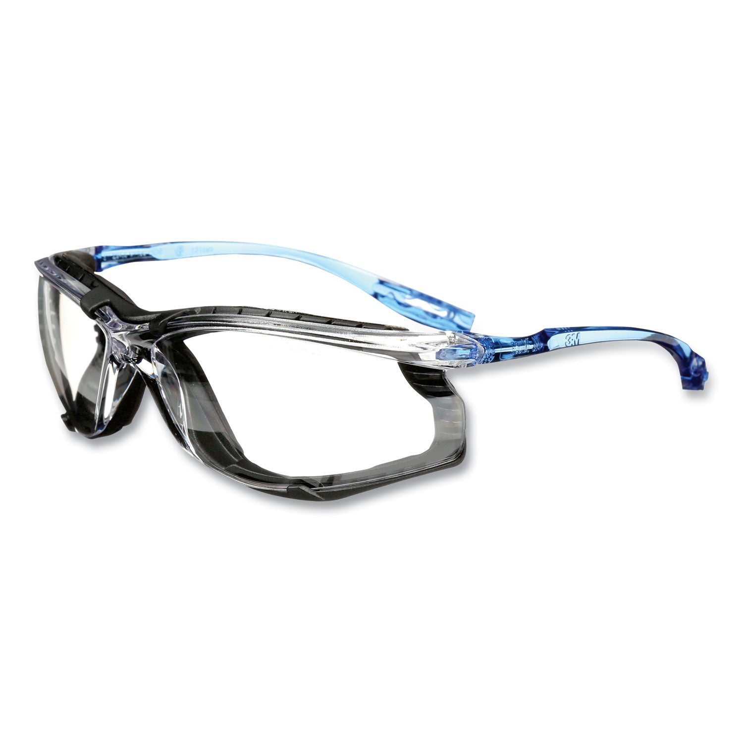 3M™ CCS Protective Safety Glasses with Foam Gasket - Blue Plastic Frame & Clear Polycarbonate Lens - Ideal for Construction, Lab Work, and DIY Projects