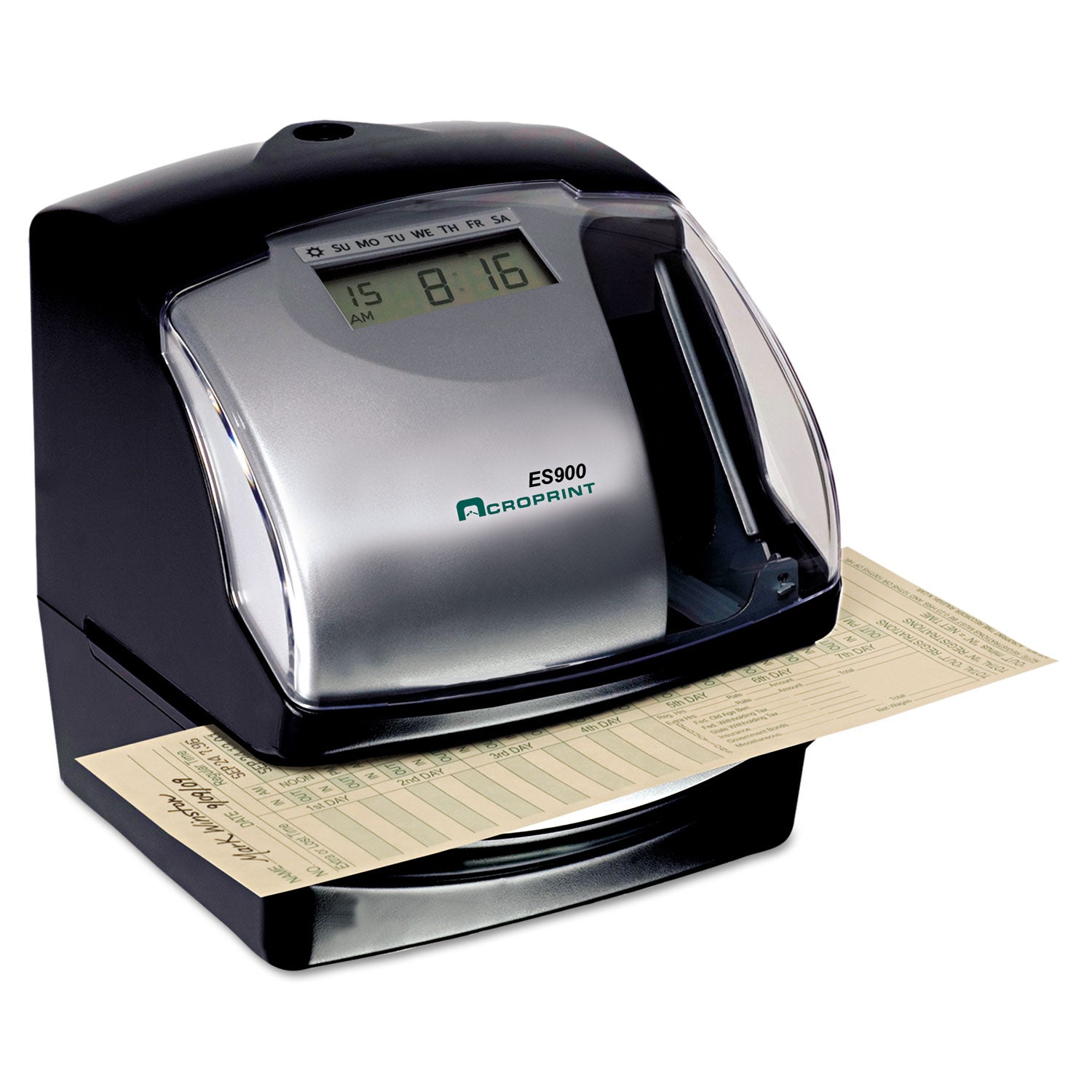 Acroprint® Es900 Atomic Electronic Payroll Recorder - Digital Time Stamp & Numbering Machine with LED Display (Black) - Perfect for Office Payroll Tracking, Employee Time Management & Document Organization