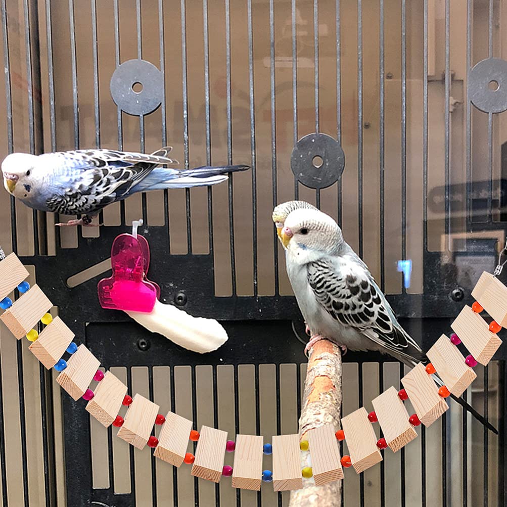 Balacoo Wooden Chicken Toy Set - Chewing & Perch Ladder for Birds, Training Rack & Play Swing - Durable Thicken Wooden Chicken Coop Accessories - Perfect for Parrots, Cockatiels & Small Pets Playtime